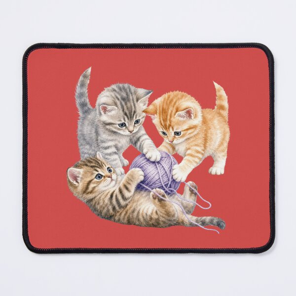 Item preview, Cute Kittens Playing with Yarn Watercolor - Watercolor Nursery Art designed and sold by PAPIRO SIGLO XXI.