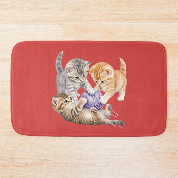 Item preview, Cute Kittens Playing with Yarn Watercolor - Watercolor Nursery Art designed and sold by PAPIRO SIGLO XXI.