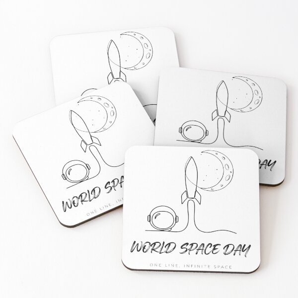 Item preview, World Space Day — One Line Infinite Space Minimalist Astronaut Rocket T-Shirt V2 designed and sold by DarylWelsh2024.