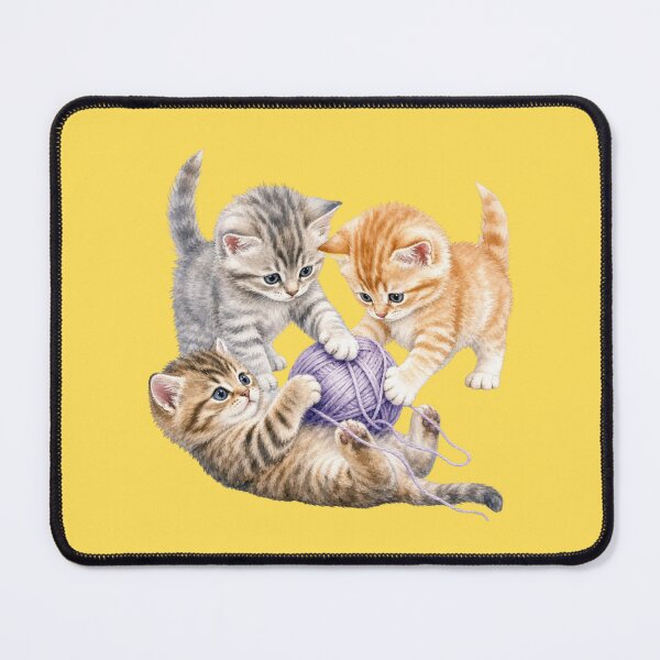 Item preview, Cute Kittens Playing with Yarn Watercolor - Watercolor Nursery Art designed and sold by PAPIRO SIGLO XXI.