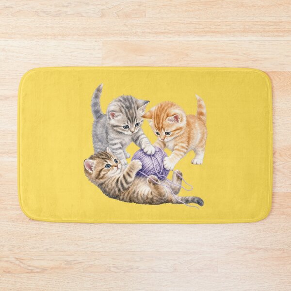 Item preview, Cute Kittens Playing with Yarn Watercolor - Watercolor Nursery Art designed and sold by PAPIRO SIGLO XXI.