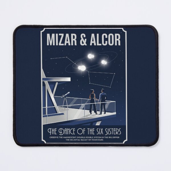 Item preview, Mizar Alcor Retro NASA Travel Poster Big Dipper designed and sold by RetroRewind Studio.