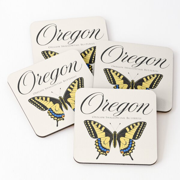 Item preview, Oregon Swallowtail Butterfly Retro State Poster designed and sold by The-Drip-Studio.