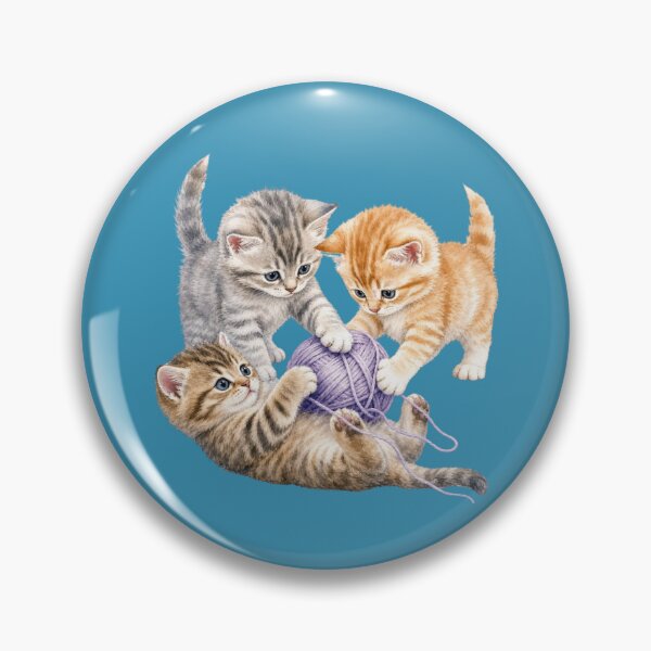 Item preview, Cute Kittens Playing with Yarn Watercolor - Watercolor Nursery Art designed and sold by PAPIRO SIGLO XXI.