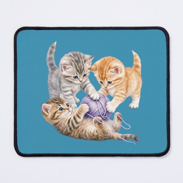 Item preview, Cute Kittens Playing with Yarn Watercolor - Watercolor Nursery Art designed and sold by PAPIRO SIGLO XXI.