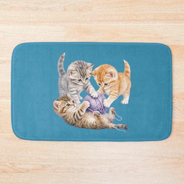 Item preview, Cute Kittens Playing with Yarn Watercolor - Watercolor Nursery Art designed and sold by PAPIRO SIGLO XXI.