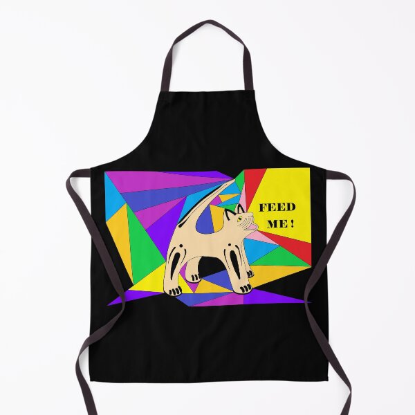 Item preview, Abstract Folk Art Hungry FEED ME Cat designed and sold by JoyousArt4u.