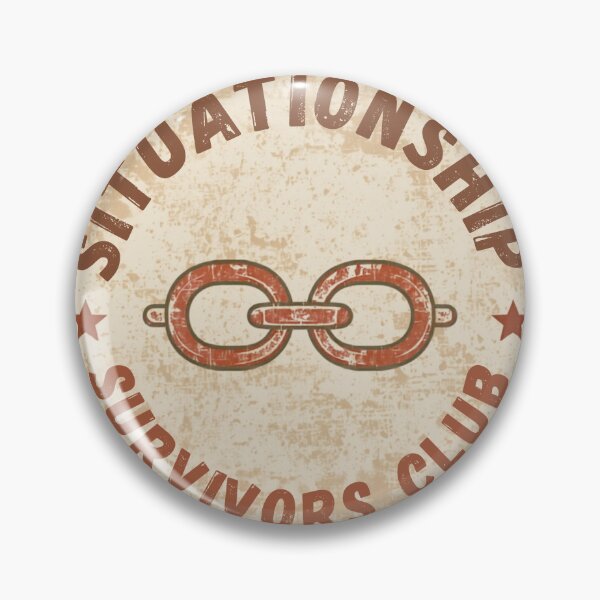 Item preview, Situationship Survivors Club Vintage Badge Funny Sticker designed and sold by RedRubyBubble.