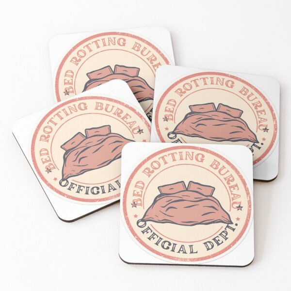 Item preview, Bed Rotting Bureau Official Dept Vintage Badge Sticker designed and sold by RedRubyBubble.