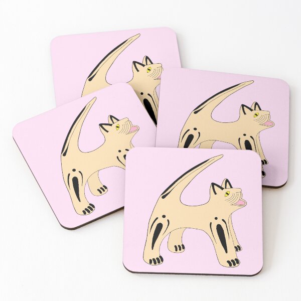 Item preview, Abstract Folk Art Hungry Cat 2 Die Cut designed and sold by JoyousArt4u.