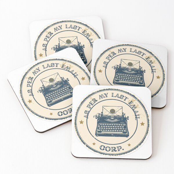 Item preview, As Per My Last Email Corp Vintage Badge Funny Sticker designed and sold by RedRubyBubble.