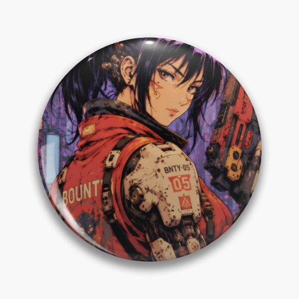 Item preview, Cyberpunk Bounty Hunter - Retro Anime Mercenary designed and sold by Apocalyptic Art Studio.