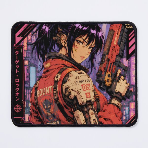 Item preview, Cyberpunk Bounty Hunter - Retro Anime Mercenary designed and sold by Apocalyptic Art Studio.