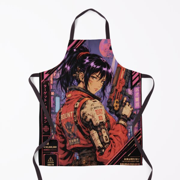 Item preview, Cyberpunk Bounty Hunter - Retro Anime Mercenary designed and sold by Apocalyptic Art Studio.