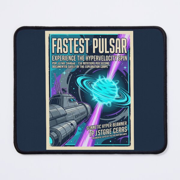 Item preview, Fastest Pulsar Retro NASA Travel Poster Hypervelocity designed and sold by RetroRewind Studio.