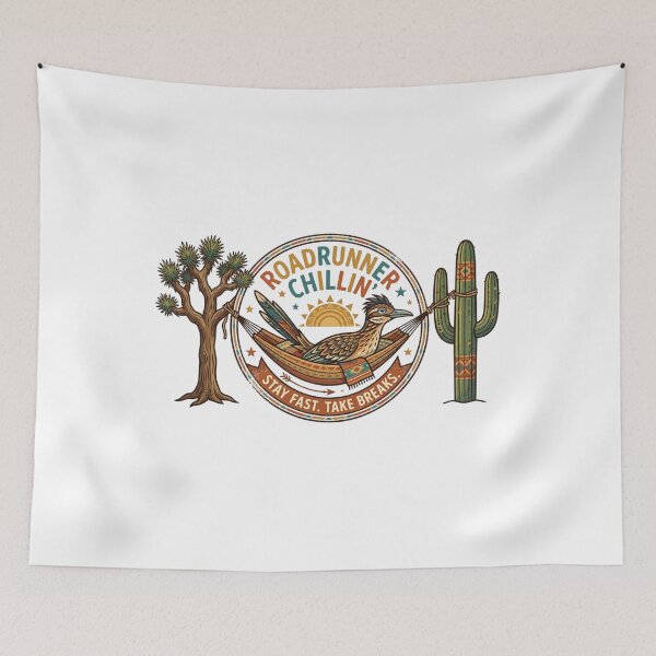 Item preview, Retro Roadrunner Chillin' | Southwestern Desert Wildlife Hammock Art designed and sold by Wear Sculpt.