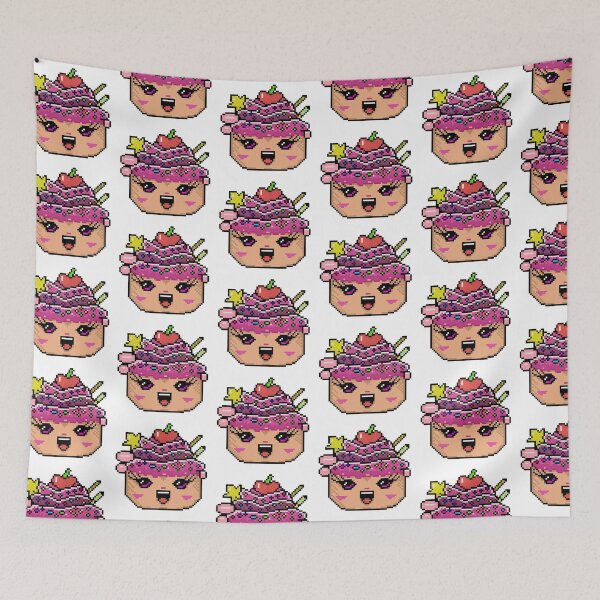Item preview, Kawaii Cupcake with Cherry and Star Pixel Art designed and sold by RetroRlx.