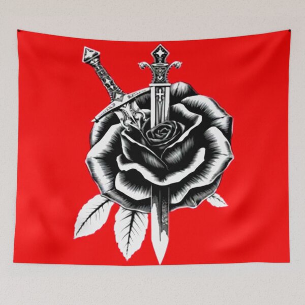 Item preview, ​Gothic Black Rose and Dagger Tattoo Art designed and sold by Polophgg.