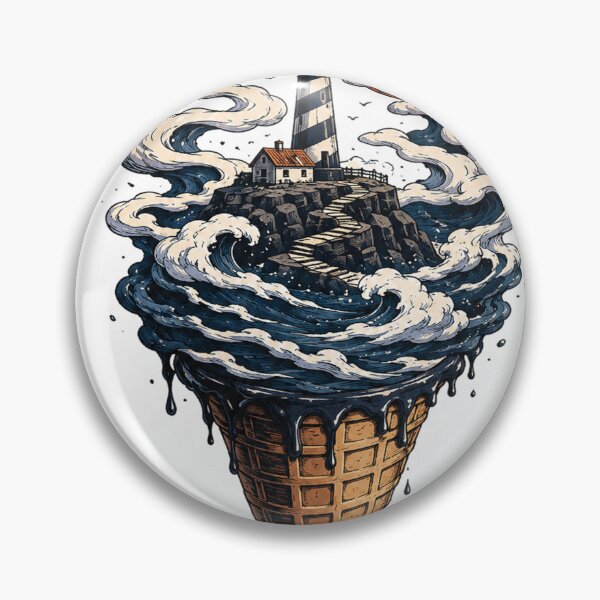 Item preview, Ocean Lighthouse Ice Cream Cone Art designed and sold by ATMAS SHOP.