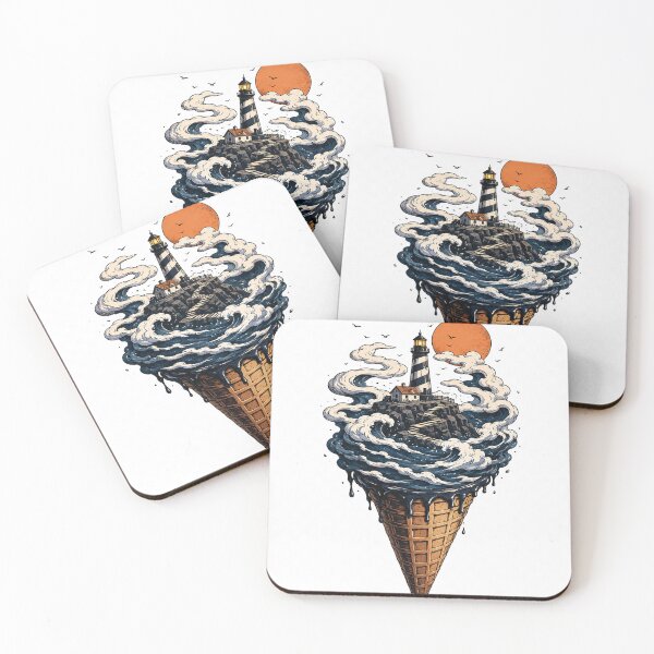 Item preview, Ocean Lighthouse Ice Cream Cone Art designed and sold by ATMAS SHOP.