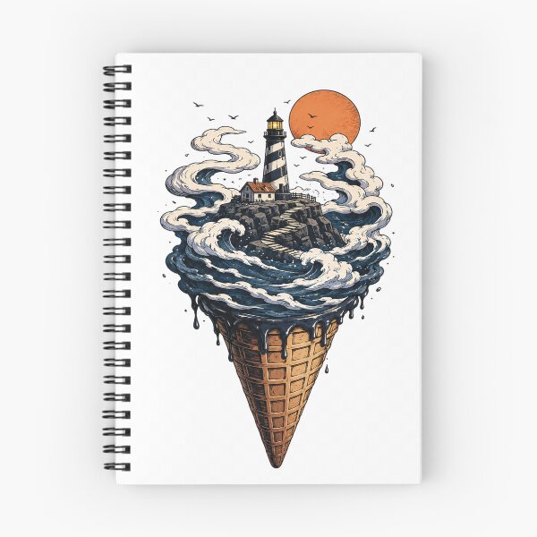Item preview, Ocean Lighthouse Ice Cream Cone Art designed and sold by ATMAS SHOP.