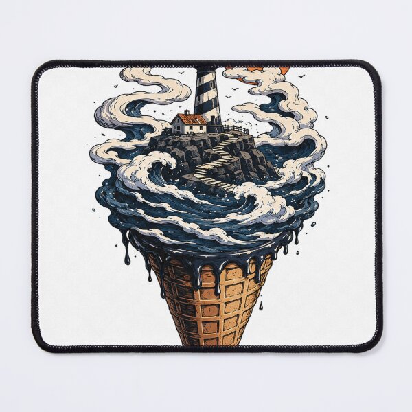 Item preview, Ocean Lighthouse Ice Cream Cone Art designed and sold by ATMAS SHOP.