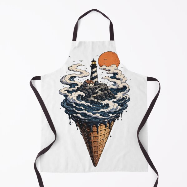 Item preview, Ocean Lighthouse Ice Cream Cone Art designed and sold by ATMAS SHOP.