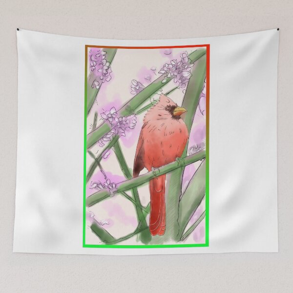 Item preview, Cardinal Among the Lilacs designed and sold by AlcheArtsStudio.