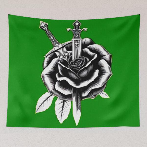 Item preview, ​Gothic Black Rose and Dagger Tattoo Art designed and sold by Polophgg.