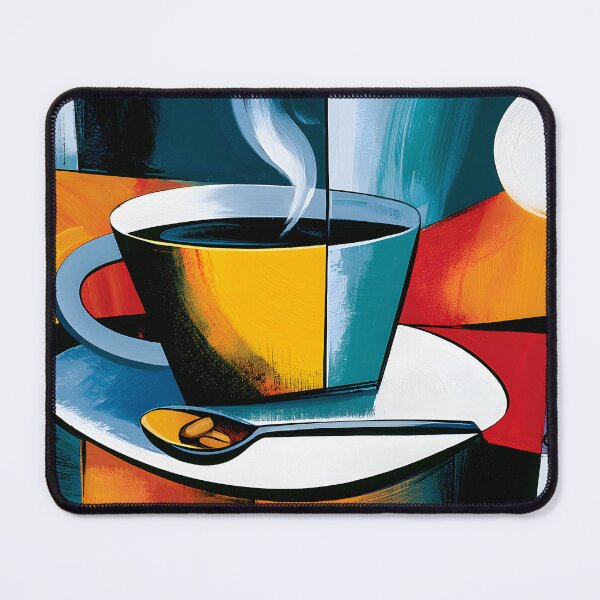 Item preview, Morning Brew in Bold Geometry - Steaming Coffee Framed by Vibrant Contemporary Color designed and sold by OlfactoART Studio.