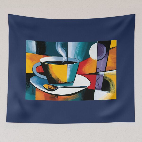 Item preview, Morning Brew in Bold Geometry - Steaming Coffee Framed by Vibrant Contemporary Color designed and sold by OlfactoART Studio.