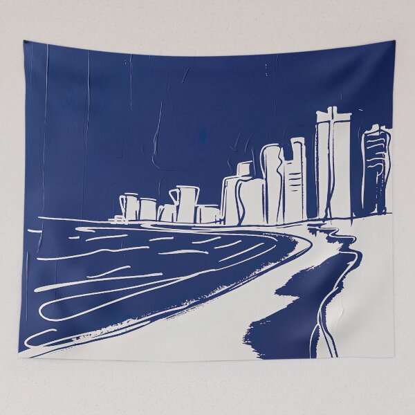 Item preview, Cancun, Mexico - Blue Abstract Art designed and sold by shadow-bloom.