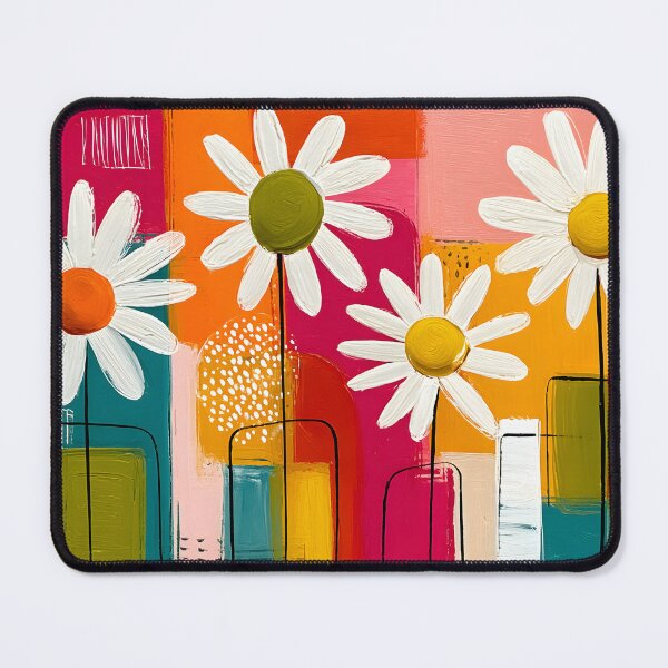 Item preview, Daisies in Geometric Bloom - Cheerful Floral Beauty in Bold Contemporary Color designed and sold by OlfactoART Studio.