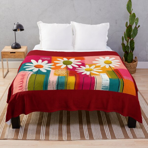 Item preview, Daisies in Geometric Bloom - Cheerful Floral Beauty in Bold Contemporary Color designed and sold by OlfactoART Studio.