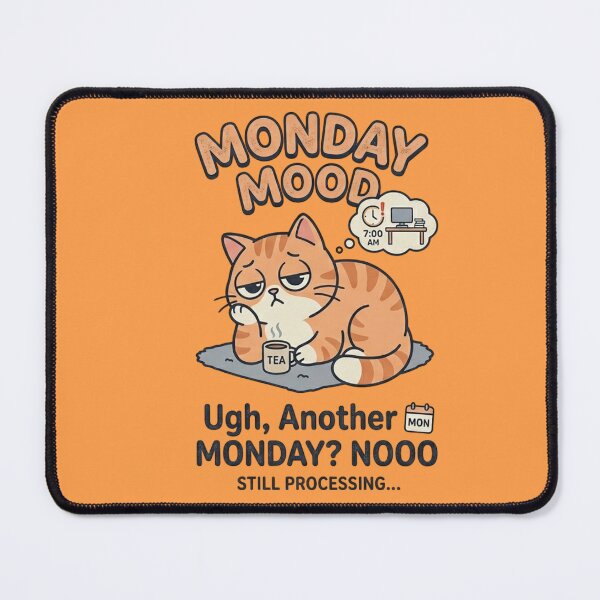 Item preview, Cute Monday Mood Cat - Funny Tired Cat Sticker designed and sold by BareCanvass.