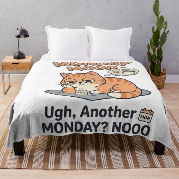 Item preview, Cute Monday Mood Cat - Funny Tired Cat Sticker designed and sold by BareCanvass.
