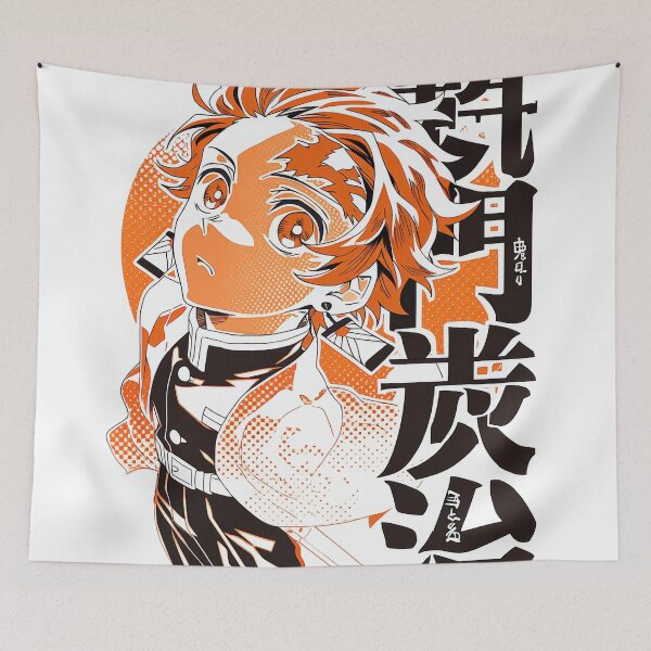 Item preview, Tanjiro Halftone Orange  designed and sold by AnimeArsenalPrints.