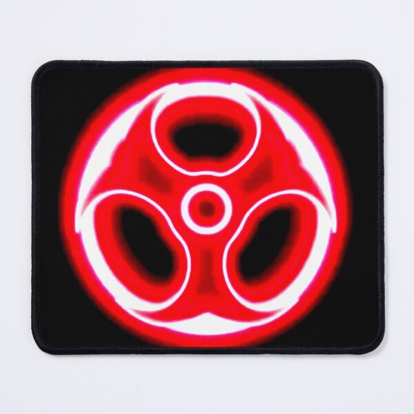 Item preview, ​Glowing Red Neon Biohazard Symbol Art designed and sold by Polophgg.