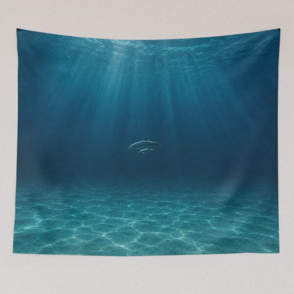 Item preview, Deep blue ocean With dolphins designed and sold by Ocean's ⭐⭐⭐⭐⭐.