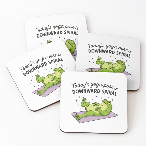 Item preview, Downward Spiral Yoga Frog – Funny Animal Mental Health Humor Design designed and sold by Sketchbook Studio by Aqsaa.