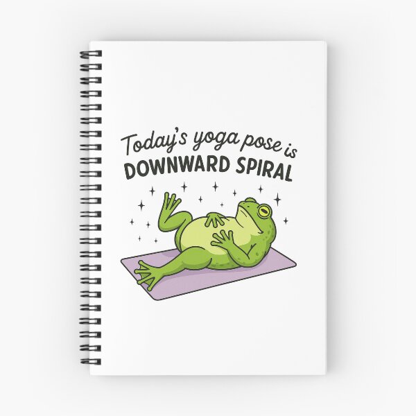 Item preview, Downward Spiral Yoga Frog – Funny Animal Mental Health Humor Design designed and sold by Sketchbook Studio by Aqsaa.