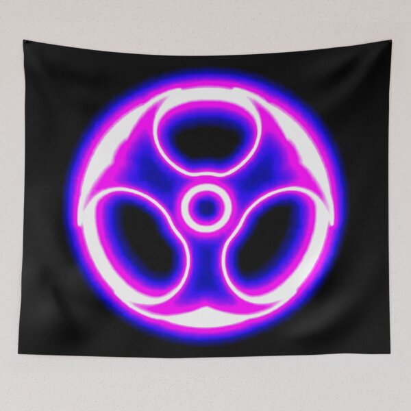 Item preview, ​Glowing Red Neon Biohazard Symbol Art designed and sold by Polophgg.