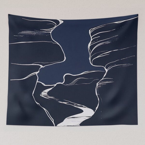 Item preview, Canyon - Blue Abstract Art designed and sold by shadow-bloom.