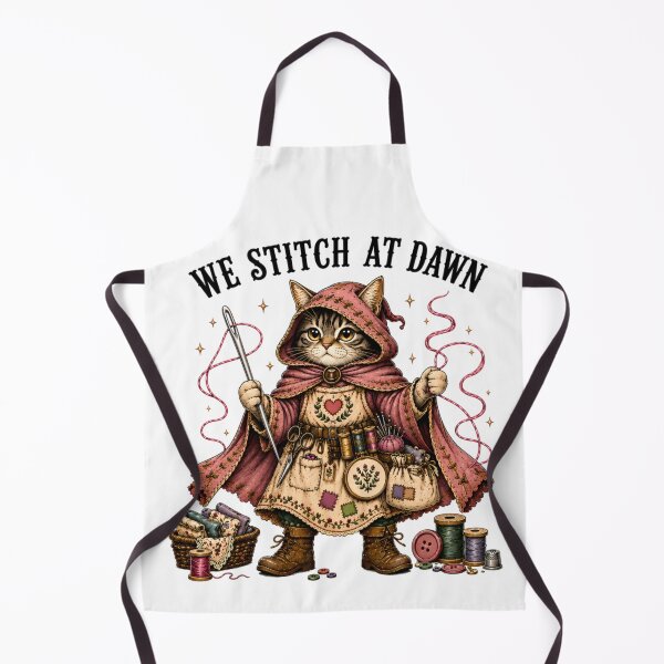 Item preview, We Stitch At Dawn Funny Sewing Cat Quilting Embroidery designed and sold by Ali-printshop.