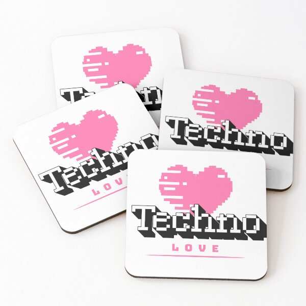 Item preview, TECHNO - 8 bit Love Heart (Black)  designed and sold by Discothreadz.