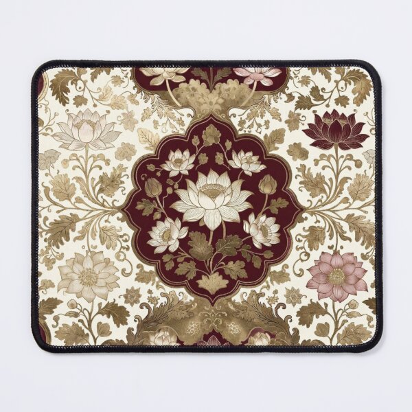 Item preview, Ornate Cream Brown Gold Damask Floral Pattern designed and sold by IntelliMindDesigns.