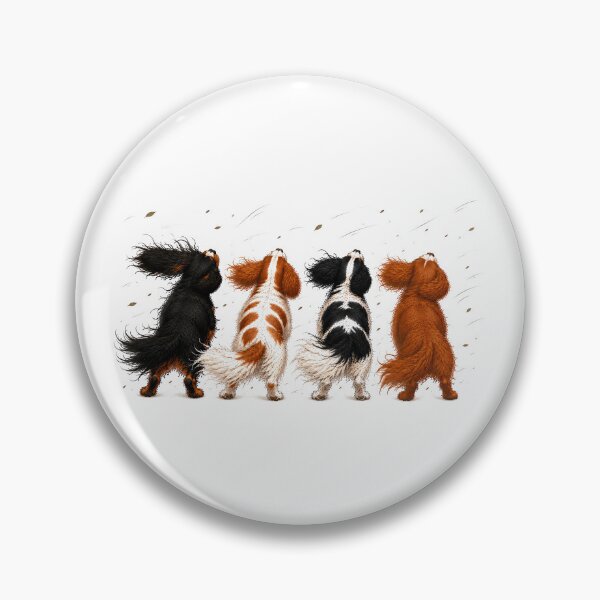 Item preview, Cavalier King Charles Spaniel Four Colors Walking in the Wind designed and sold by SakuraWaStyle.