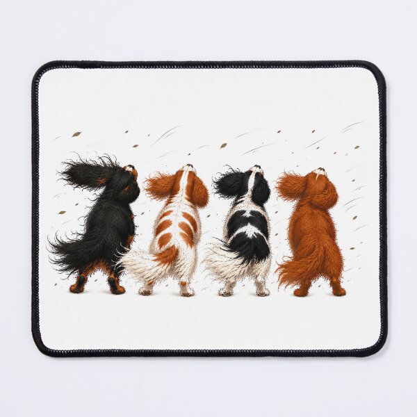 Item preview, Cavalier King Charles Spaniel Four Colors Walking in the Wind designed and sold by SakuraWaStyle.