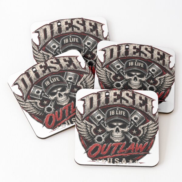 Item preview, Diesel Outlaw USA Skull & Pistons | Heavy Duty Diesel Trucker Graphic T-Shirt designed and sold by Diesel outlaw .