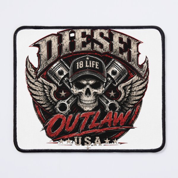 Item preview, Diesel Outlaw USA Skull & Pistons | Heavy Duty Diesel Trucker Graphic T-Shirt designed and sold by Diesel outlaw .